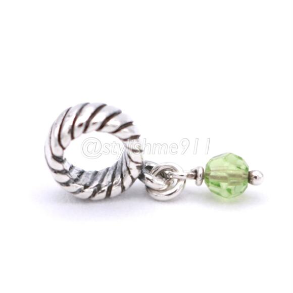 Michael Anthony Sterling Silver Green Dangle Charm - Picture 7 of 10